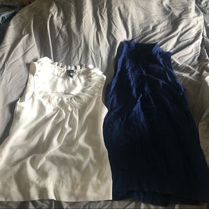 White and navy blue dressy shirts